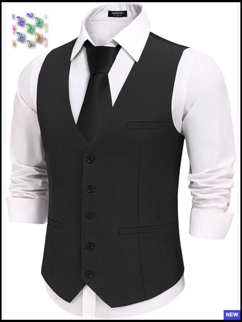 Slim Fit Formal Dress Waistcoat Groomsman Vest Classic Elegant Wedding Business